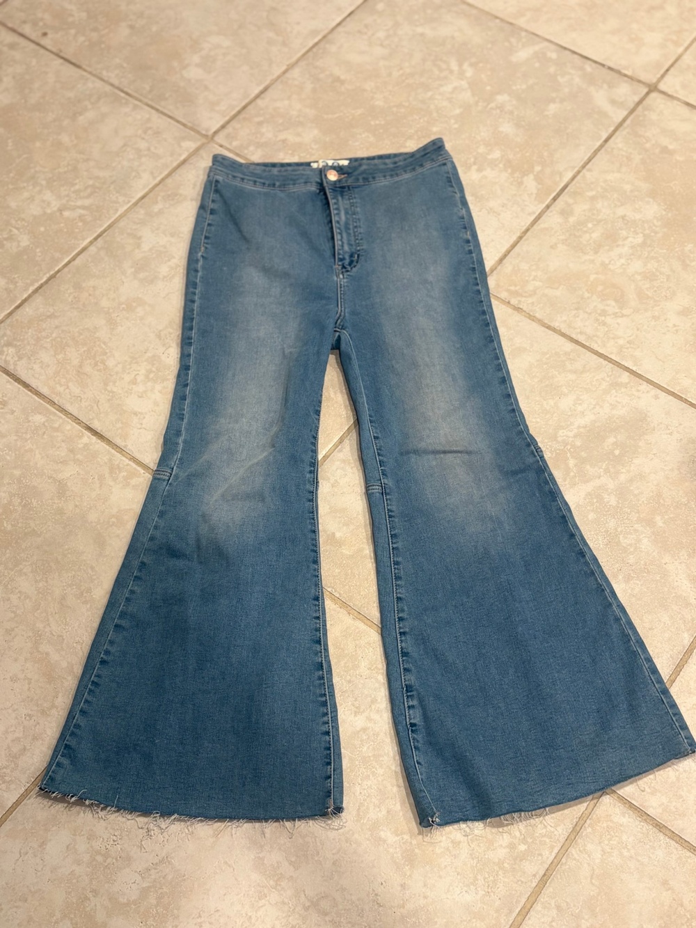 We The Free People High Rise Super Flare Jeans Size 30